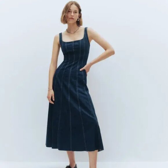 Reformation Amory Denim Midi Dress, Size 6 - Picture 1 of 5